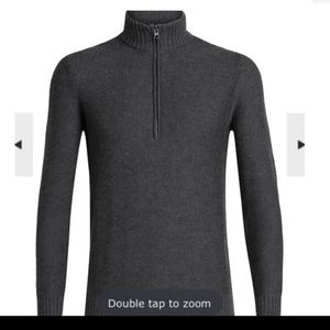 Icebreaker Men's Waypoint LS Half Zip Top, Large, Charcoal Heather